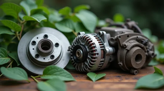 Immagine simbolica che rappresenta risparmio e sostenibilità con ricambi auto usati